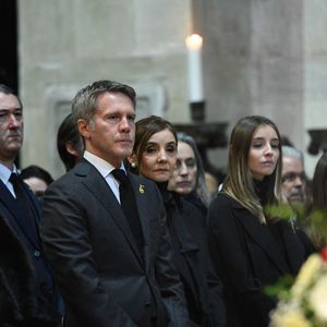 Marina Ricolfi Doria, Le prince Emmanuel-Philibert de Savoie, La princesse Clotilde Courau de Savoie, La princesse Vittoria de Savoie, La princesse Luisa de Savoie - La cérémonie funéraire de Victor Emmanuel de Savoie, fils du dernier roi d'Italie, en la cathédrale Saint-Jean-Baptiste de Turin, le 10 février 2024. 
Crédit : SGP / BESTIMAGE