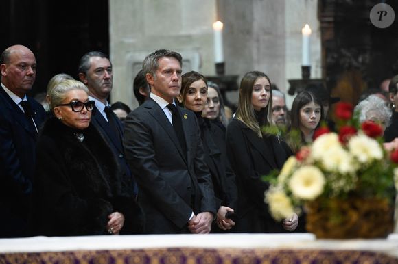 Marina Ricolfi Doria, Le prince Emmanuel-Philibert de Savoie, La princesse Clotilde Courau de Savoie, La princesse Vittoria de Savoie, La princesse Luisa de Savoie - La cérémonie funéraire de Victor Emmanuel de Savoie, fils du dernier roi d'Italie, en la cathédrale Saint-Jean-Baptiste de Turin, le 10 février 2024. 
Crédit : SGP / BESTIMAGE