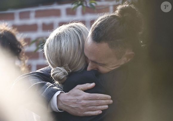 Audrey Salomone - Arrivées aux obsèques de Bruno Salomone en l'église Sainte-Anne de Polangis de Joinville-le-Pont (Val-de-Marne) le 23 mars 2026. © Cyril Moreau - Dominique Jacovides / Bestimage