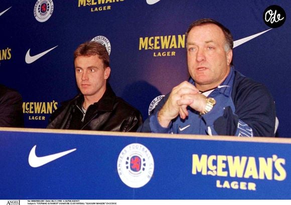 Stéphane Guivarc'h – signature aux Glasgow Rangers en Écosse – conférence – plan serré