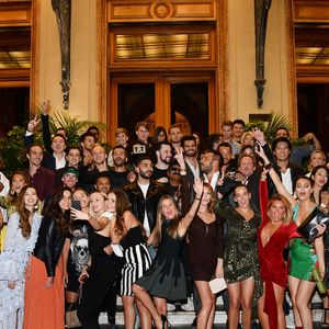 Exclusif - Pauline Ducruet sur les marches du Casino de Monte Carlo entourée par Caroline Receveur et Lolita Abraham ainsi que les influenceurs invités dont JustSul, Christina Pitanguy, Said Ahmad, Rapha Mendonca, Angelica Blick... à J - 1 de la 1ère édition à Monaco des "Influencer Awards Monaco" avec comme ambassadrice et présidente du jury, P. Ducruet, le 6 octobre 2018. © Bruno Bebert / PRM / Bestimage / Crystal