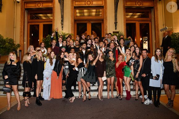 Exclusif - Pauline Ducruet sur les marches du Casino de Monte Carlo entourée par Caroline Receveur et Lolita Abraham ainsi que les influenceurs invités dont JustSul, Christina Pitanguy, Said Ahmad, Rapha Mendonca, Angelica Blick... à J - 1 de la 1ère édition à Monaco des "Influencer Awards Monaco" avec comme ambassadrice et présidente du jury, P. Ducruet, le 6 octobre 2018. © Bruno Bebert / PRM / Bestimage / Crystal