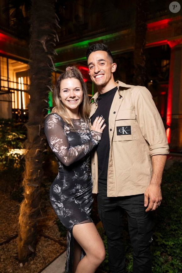 Thibaud Delapart, dit Tibo InShape, Justine Becattini (Juju Fitcats) lors de l'inauguration du Restaurant & Bar 19.20 by Norbert Tarayre à l'hôtel Prince de Galles à Paris le 10 octobre 2023. 
Photo par : Pierre Perusseau / Coadic Guirec / Bestimage