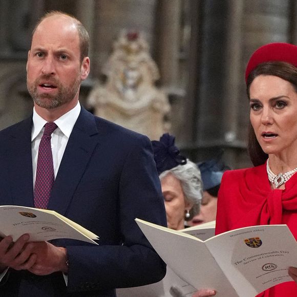 Le prince William, prince de Galles, et Catherine (Kate) Middleton, princesse de Galles - La famille royale d'Angleterre célèbre le 76ème Commonwealth Day à l'abbaye de Westminster à Londres le 10 mars 2025.  Julien Burton / Bestimage