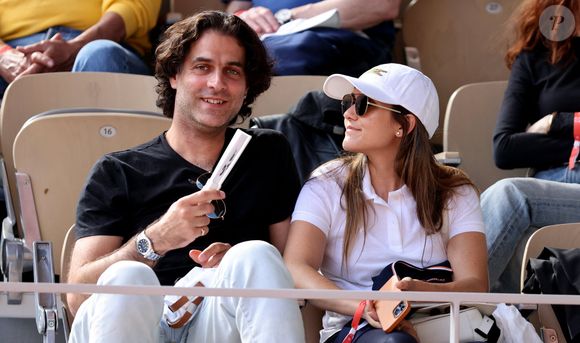 Joyce Jonathan et Martial Paoli dans les tribunes (night session) lors des Internationaux de France de Tennis de Roland Garros 2025, le 3 juin 2025 à Paris. © Dominique Jacovides / Bestimage