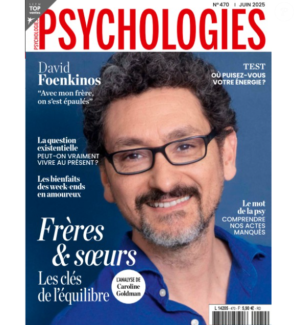 David Foenkinos fait la couverture du mois de juin 2025 du magazine "Psychologies"  © Psychologies