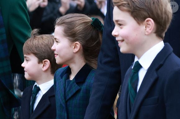 Ce mercredi 25 décembre 

Prince Louis, Princesse Charlotte, Prince George - La famille royale britannique se rend à la messe de Noël à Sandringham le 25 décembre 2024.