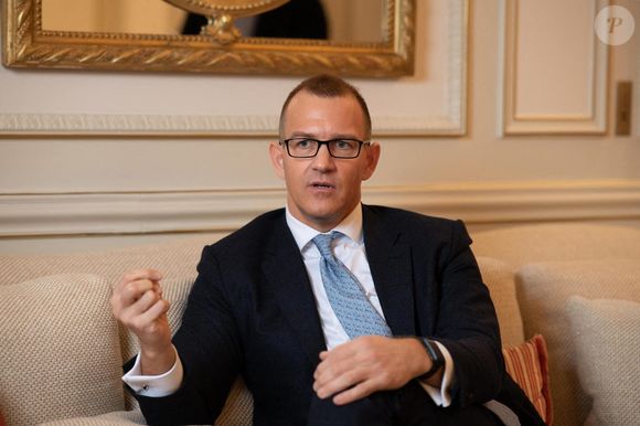 Photo datée du 27 avril 2023 de Daniel Kretinsky lors d'une interview à l'hôtel Meurice à Paris, France. Photo par Khanh Renaud via Le Point/ABACAPRESS.COM
