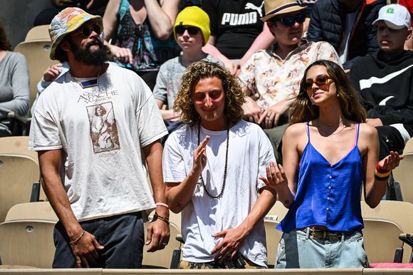 Joakim Noah, Jenaye Noah et Joalukas Noah - Concert de Yannick Noah lors des internationaux de France de Tennis de Roland Garros 2023 à Paris le 27 mai 2023. © Matthieu Mirville/Bestimage