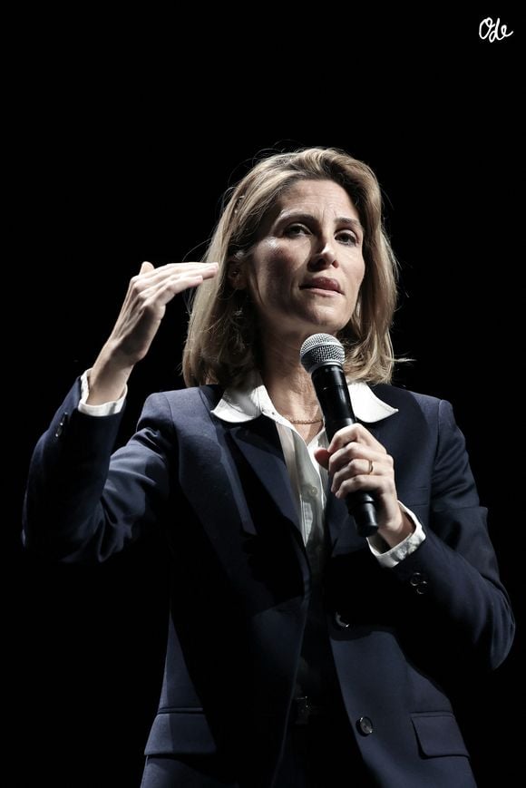 Julia de Funès, Docteure en philosophie, spécialiste du monde du travail et chroniqueuse à
L'Express lors du colloque L'Express, au théâtre Marigny, à Paris, le 14 octobre 2024. © Stéphane Lemouton / Bestimage