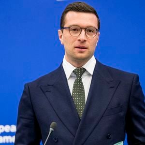 Jordan Bardella, président du groupe Patriots for Europe, assiste à une réunion d'information au Parlement européen à Strasbourg, France, 19.05.2026. © Wiktor Dabkowski/ZUMA Press Wire/Bestimage