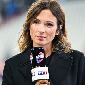 Isabelle Ithurburu, journaliste sur le plateau de TF1 lors du match de rugby de la Série des Nations d'automne XV France - Nouvelle-Zélande All Blacks au Stade de France à Saint-Denis près de Paris, France, le 16 novembre 2024. Photo de Victor Joly/ABACAPRESS.COM