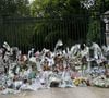 L'acteur s'y est même éteint et a été enterré
Fleurs et messages déposés par les fans devant la propriété d'Alain Delon à quelques heures des obsèques de l'acteur qui auront lieu dans la chapelle à l'intérieur de sa propriété à Douchy-Montcorbon le 24 août 2024. Agence / Bestimage