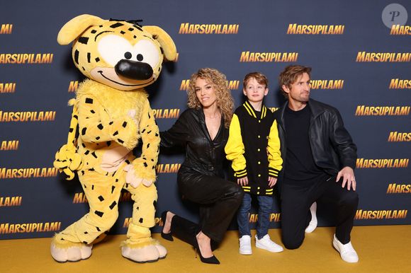 Elodie Fontan, Corentin Guillot et Philippe Lacheau assistent à la première du Marsupilami au Grand Rex à Paris, France, le 01 février 2026. Photo by Jerome Domine/ABACAPRESS.COM