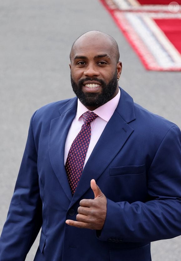 Teddy Riner - Cérémonie d'accueil officielle du Président de la République, Emmanuel Macron et de Brigitte Macron sur la place Mechouar à Rabat au Maroc le 28 octobre 2024. © Dominique Jacovides/Bestimage