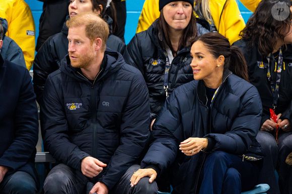 Le prince Harry, duc de Sussex, et Meghan Markle, duchesse de Sussex, ont été aperçus au Hillcrest Recreation Centre au Canada, soutenant le curling en fauteuil roulant lors des Invictus Games Vancouver Whistler 2025, le 09 février 2025. ©Backgrid USA / Bestimage