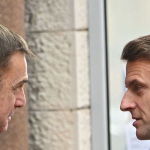 Le président Emmanuel Macron - Obsèques de Didier Guillaume (ancien ministre de l'Agriculture entre 2018 et 2020 et ancien Ministre d'Etat de Monaco 2024–2025) en la cathédrale Notre-Dame-Immaculée de Monaco le 23 janvier 2025. © Bruno Bebert/Bestimage