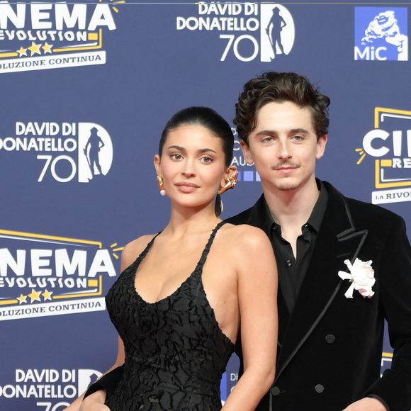 Timothée Chalamet et sa compagne Kylie Jenner à la cérémonie David di Donatello Awards  à Rome, le 7 mai 2025. Zuma Press / Bestimage