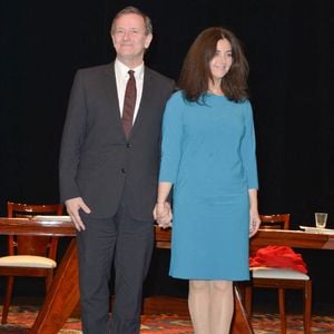 Francis Huster et Cristiana Reali pendant la pièce "Love Letters" au Théâtre Antoine à Paris, France, le 24 avril 2014. Photo by Max Colin/ABACAPRESS.COM