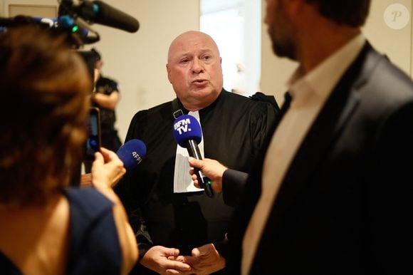 Maître Carlo Alberto Brusa (avocat de Stéphane Plaza) - Procès de Stéphane Plaza pour violences conjugales au tribunal de Paris Batignolles à Paris, France, le 28 août 2024. © Christophe Clovis / Bestimage