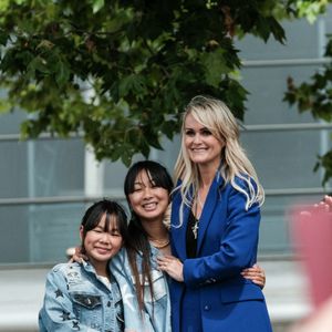 Laeticia, Jade et Joy Hallyday lors de l'inauguration de l'esplanade Johnny Hallyday devant la salle du Zénith à Toulouse, le 15 juin 2019. Photo by Patrick Batard/ABACAPRESS.COM