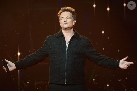 Exclusif - David Hallyday lors de l’enregistrement de l’émission “Les stars s’unissent pour le Sidaction” au théâtre Marigny à Paris, France, le 11 mars 2025. L’émission sera diffusée en prime le 22 mars sur France 2. © Guirec-Moreau/ Bestimage