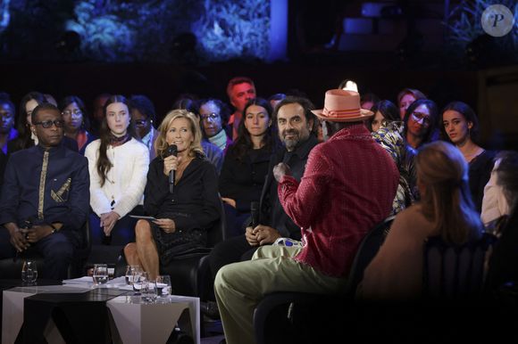 Exclusif - Jean-Christophe Rufin, Youssou N’Dour, Claire Chazal, André Manoukian lors de l'enregistrement de l'émission "Le Grand Echiquier, Spéciale Afrique", présentée par C.Chazal et A.Manoukian et diffusée le 28 août 2024 sur France 2, à Paris, France, le 14 septembre 2025. © Jack Tribeca/Bestimage