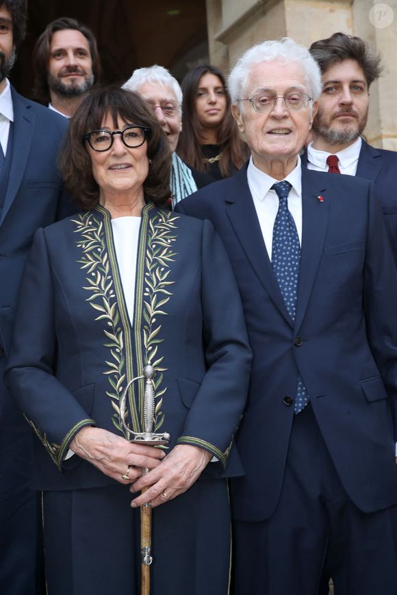 Sylviane Agacinski et son mari Lionel Jospin - Réception de Sylviane Agacinski à l'Académie Française à Paris le 14 Mars 2024. La philosophe Sylviane Agacinski a fait son entrée ce jeudi à l'Académie française. Onzième femme de l'histoire à intégrer l'institution, elle avait été élue en juin 2023. © Bertrand Rindoff / Bestimage