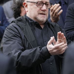 Exclusif - Michel Blanc - Sortie des obsèques du pianiste américain Nicholas Angelich en l'Eglise Saint Roch à Paris, le 26 avril 2022. Nicholas Angelich est décédé le 18 avril 2022 à l'âge de 51 ans.