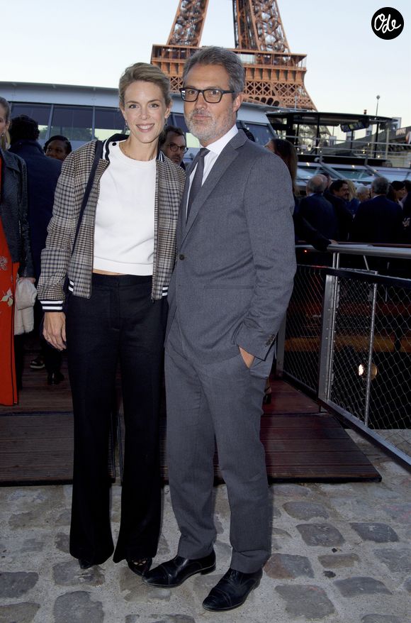 Exclusif - Julie Andrieu et son mari Stéphane Delajoux - Baptême du bateau « Ducasse sur Seine » à Paris. Le 27 septembre 2018
© Julio Piatti / Bestimage