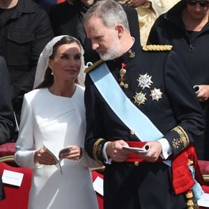 Le roi Felipe d'Espagne et la reine Letizia d'Espagne lors de la messe d'inauguration du pape Léon XIV sur la place Saint-Pierre le 18 mai 2025 au Vatican. Le pape Léon XIV (anciennement cardinal Robert Francis Prevost) a présidé sa messe d'inauguration sur la place Saint-Pierre après son élection le 8 mai. Photo by Marco Iacobucci/IPA/ABACAPRESS.COM