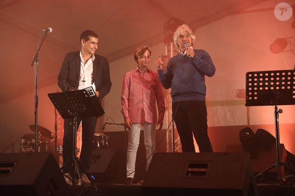 Daniel Guichard (Parrain de la 11ème édition des Journées de la Marie-Do), Gabriel Legros (fils de J.Legros) - 11ème édition des Journées de la Marie-Do sur la Place Miot à Ajaccio, le 30 septembre 2017. ©Agence / Bestimage