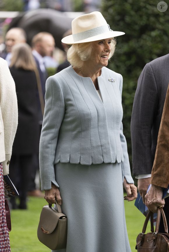 18 octobre 2025 - Journée des champions britanniques QIPCO à l'hippodrome d'Ascot, dans le Berkshire, au Royaume-Uni. Ici, la reine Camilla (Camilla Parker Bowles, reine consort d'Angleterre). GOFF  / BESTIMAGE