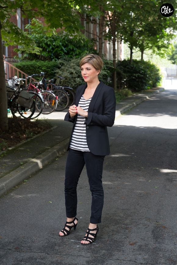 Bénédicte Le Chatelier (LCI) lors du tournage en coulisses des spots TV du Pasteurdon à l'Institut Pasteur à Paris, le 17 juin 2016. © Joséphine Royer/Bestimage