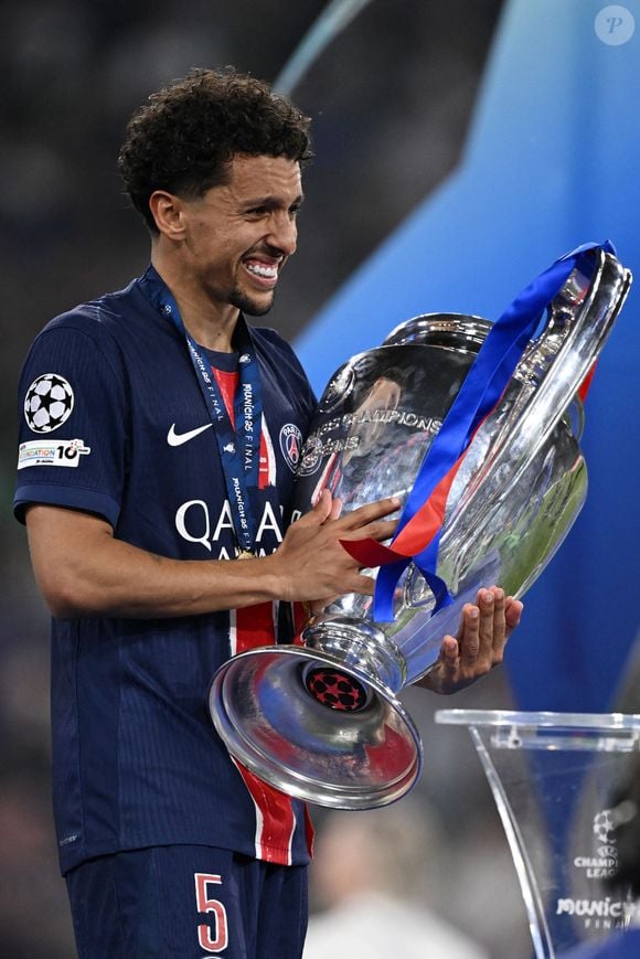 Marquinhos - Le PSG remporte la Ligue Des Champions 2025, pour la première fois de son histoire, face à l'Inter Milan (5-0) à l'Allianz Arena de Munich, le 31 mai 2025.Image Sport/PsnewZ/Bestimage