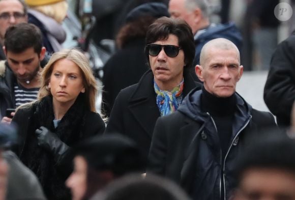 Jean-Luc Lahaye et Paola - Arrivées aux obsèques de Michou en l'église Saint-Jean de Montmartre à Paris. Le 31 janvier 2020