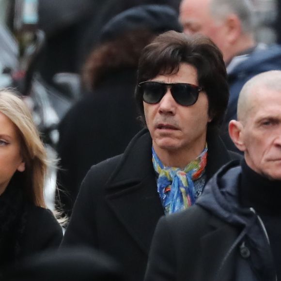 Jean-Luc Lahaye et Paola - Arrivées aux obsèques de Michou en l'église Saint-Jean de Montmartre à Paris. Le 31 janvier 2020