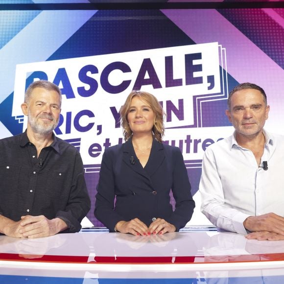 Exclusif - Eric Naulleau, Pascale de la Tour du Pin, Yann Moix, tournage du pilote de " Pascale, Eric, Yann et les autres ", Paris, France. © Jack Tribeca / Bestimage