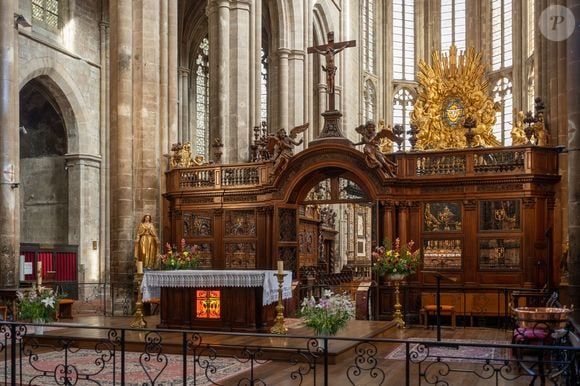 Vue intérieure de la basilique Sainte-Marie-Madeleine, troisième tombeau de la chrétienté contenant les reliques de Marie-Madeleine, apôtre du Christ à Saint-Maximin-la-Sainte-Baume, France le 02 février 2025. Photo par Laurent Coust/ABACAPRESS.COM