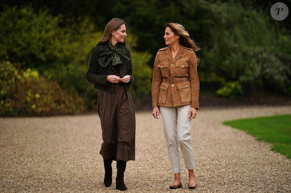 Kate Middleton et Melania Trump au parc de Frogmore à Windsor, dans le Berkshire, lors du deuxième jour de la deuxième visite d'État du président américain Donald Trump au Royaume-Uni. © PA Photo/ Bestimage
