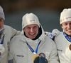 Alors qu'il venait de remporter une médaille de bronze sur le 20 kilomètres en biathlon

Le vainqueur Johan-Olav Botn (M, Norvège) célèbre les médailles lors de la cérémonie de remise des prix avec le Français Eric Perrot (à gauche) et la Norvégienne Sturla Holm Laegreid (à droite) après le biathlon, 20 km individuel, hommes, lors des Jeux Olympiques d'hiver Milan Cortina 2026 à Antholz, Italie, le 10 février 2026. Photo by Hendrik Schmidt/DPA/ABACAPRESS.COM