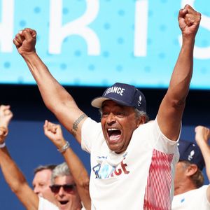 Yannick Noah, coach de l'équipe de France paralympique de tennis fauteuil lors de la rencontre de tennis fauteuil entre S.Houdet et M.delaPuente en quart de finale des jeux paralympiques Paris 2024 le 4 septembre 2024. © Dominique Jacovides / Bestimage