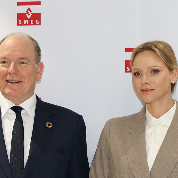 La princesse Charlène de Monaco, Le prince Albert II de Monaco lors de l’inauguration du nouveau siège de la société Smeg dans le quartier de Fontvieille à Monaco le 15 octobre 2025.

© Claudia Albuquerque / Bestimage