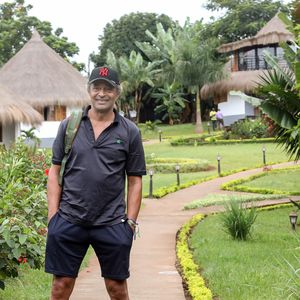 L'ancien sportif de tennis, Yannick Noah dans son village Noah, à Yaoundé, Cameroun, le 25 juillet 2022. © Stéphane Lemouton/Bestimage