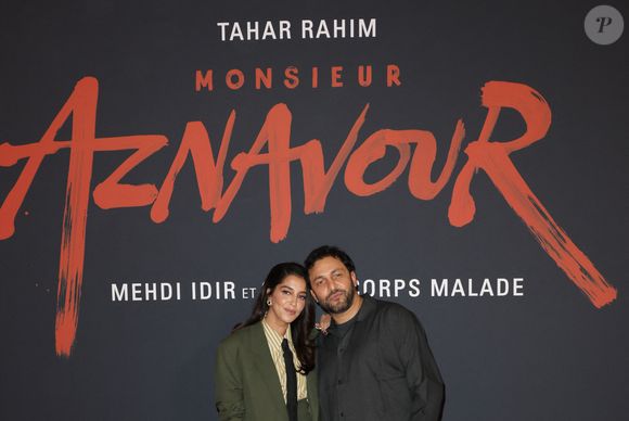 Leïla Bekhti et Jean-Rachid Kallouche lors de l'avant-première du film "Monsieur Aznavour"  au cinéma Le Grand Rex à Paris le 22 octobre 2024. © Coadic Guirec / Bestimage