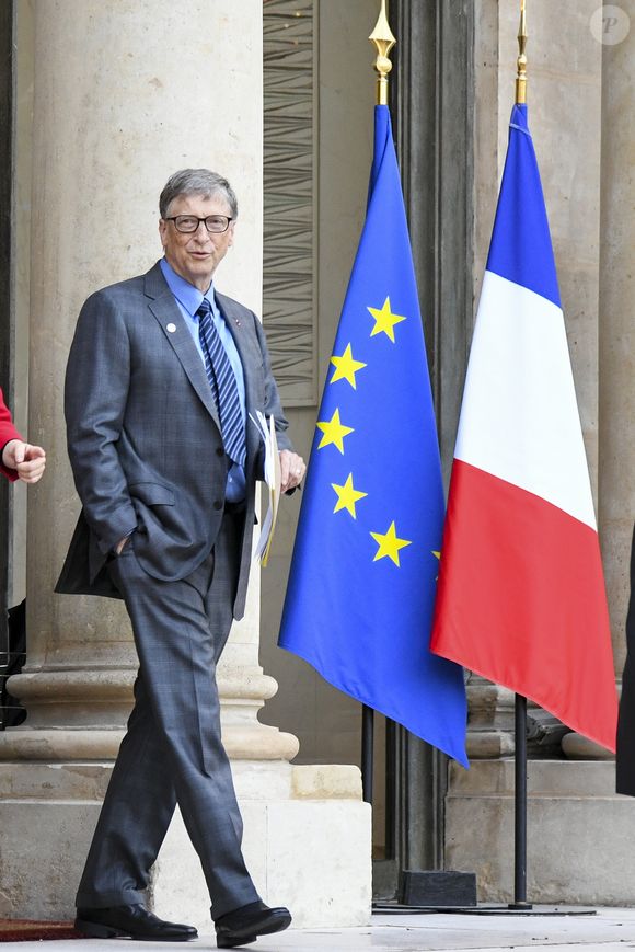Bill Gates - A l’occasion du One Planet Summit, réunion avec les "Philanthropes" pour le Climat au Palais de l’Elysée à Paris, France, le 12 décembre 2017. © Pierre Perusseau/Bestimage