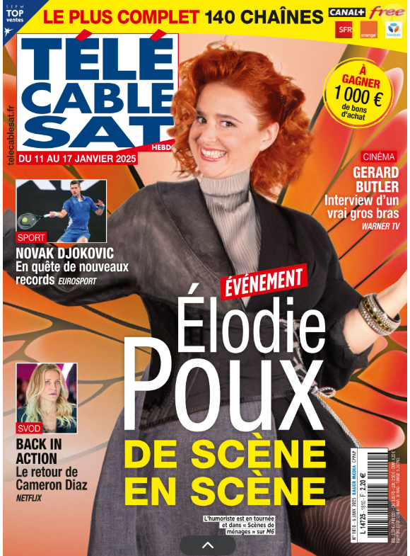 Couverture du magazine "Télé Câble Sat" du 6 janvier 2025
