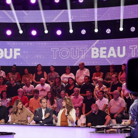 Exclusif - Polska, Olivier Dartigolles, Valérie Benaim, Laurent Fontaine, Marlène Schiappa - Emission "Tout beau, tout n9uf" présentée par C. Hanouna sur W9 à Paris le 9 septembre 2025. © Jack Tribeca/Bestimage