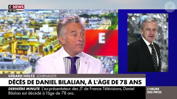 Gérard Holtz rend hommage à Daniel Bilalian dans "L'heure des pros", sur CNEWS, le 15 mai 2025