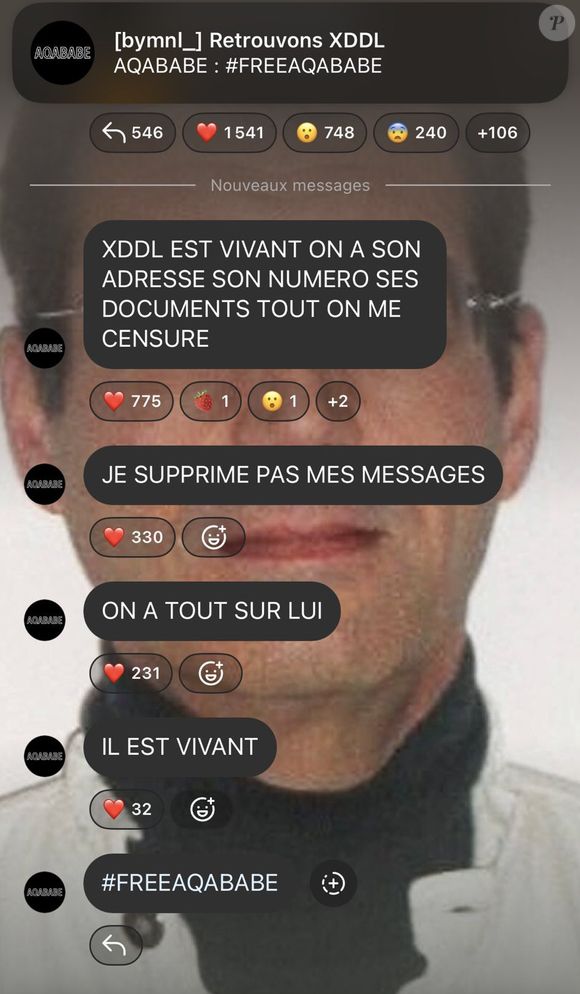 Canal Instagram d'Aqababe pour retrouver Xavier Dupont de Ligonnès.